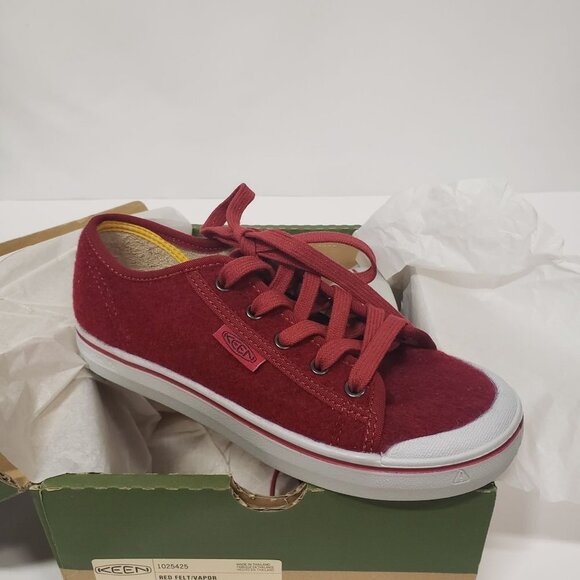 Keen Women's Elsa Lite Felt Sneaker in Red Felt/vapor Wool Blend - Size 5 - Picture 3 of 9